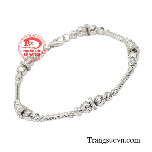 Vòng tay Vàng trắng, Lắc tay nữ, Lắc tay vàng trắng Ý, Lắc tay vàng 18k